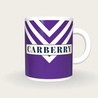 Personalised Purple and White Chevrons Jockey Silks Mug, front