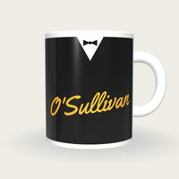 Personalised Black Snooker Waistcoat Mug, front