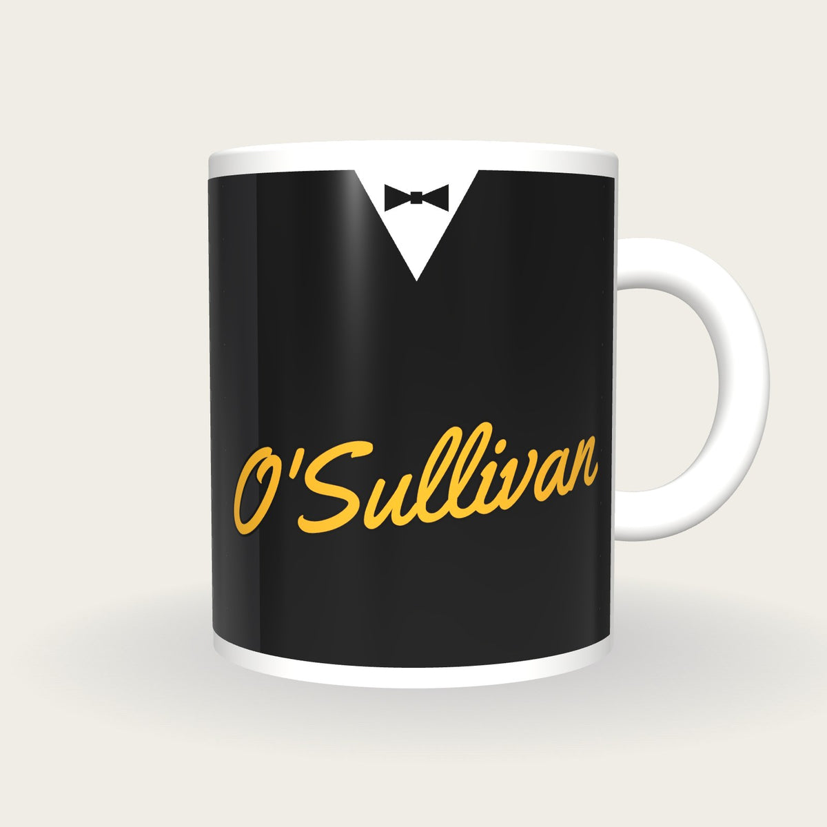 Personalised Black Snooker Waistcoat Mug, front