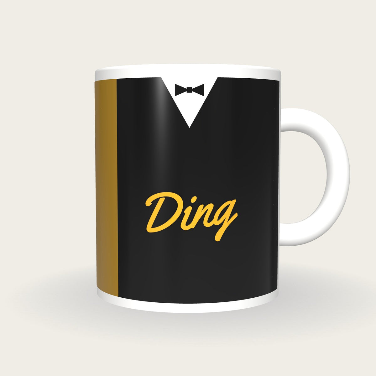 Personalised Black and Gold Snooker Waistcoat Mug, front