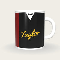 Personalised Black and Red Snooker Waistcoat Mug, front