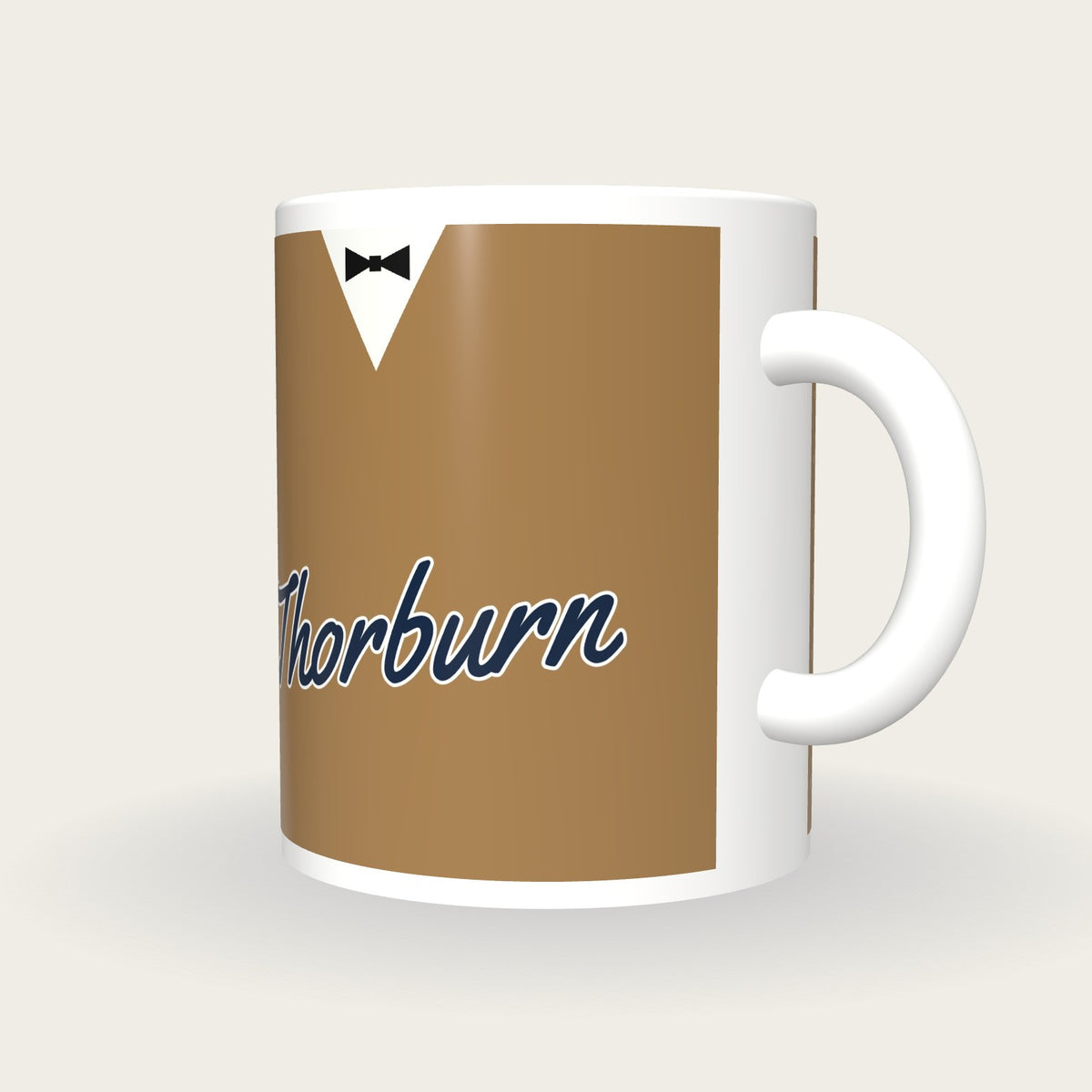 Personalised Camel Snooker Waistcoat Mug, three-quarter view