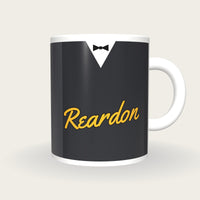 Personalised Charcoal Snooker Waistcoat Mug, front