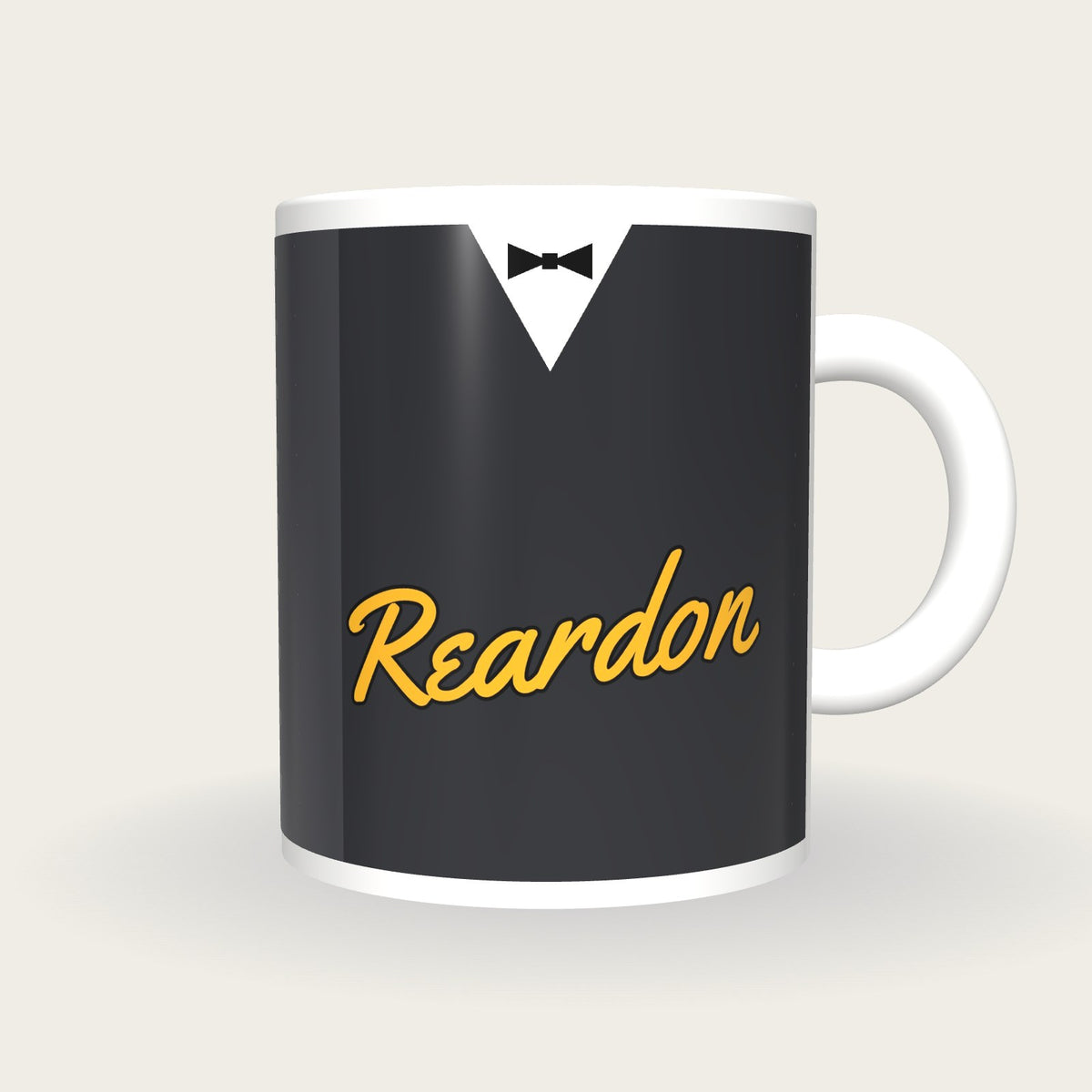 Personalised Charcoal Snooker Waistcoat Mug, front