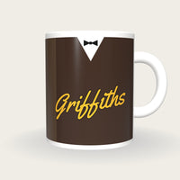 Personalised Chocolate Snooker Waistcoat Mug, front