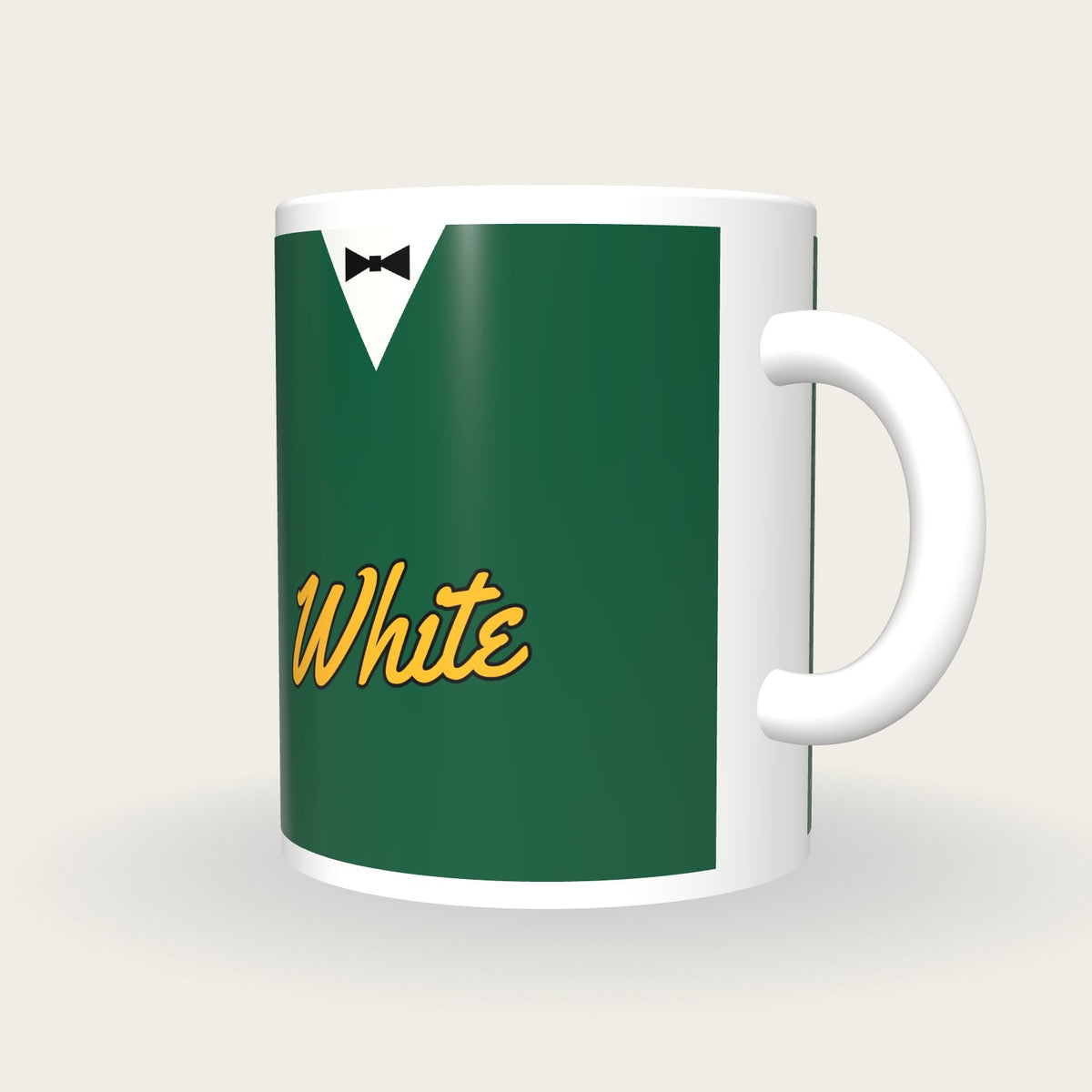 Personalised Emerald Snooker Waistcoat Mug, three-quarter view