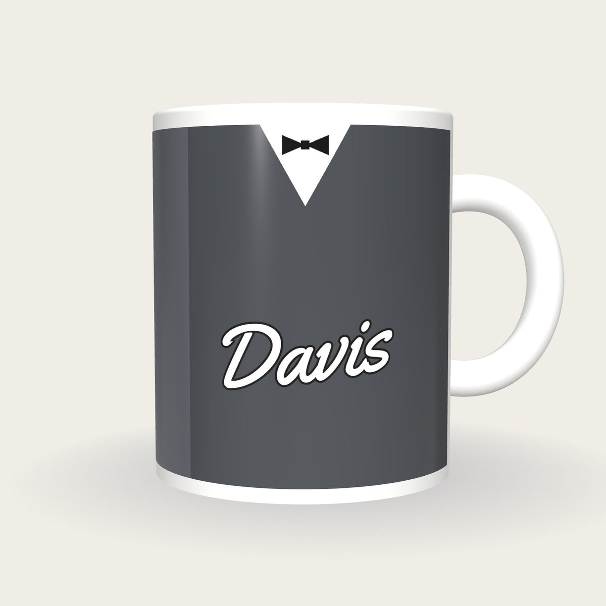 Personalised Grey Snooker Waistcoat Mug, front