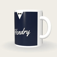 Personalised Navy Snooker Waistcoat Mug, three-quarter view