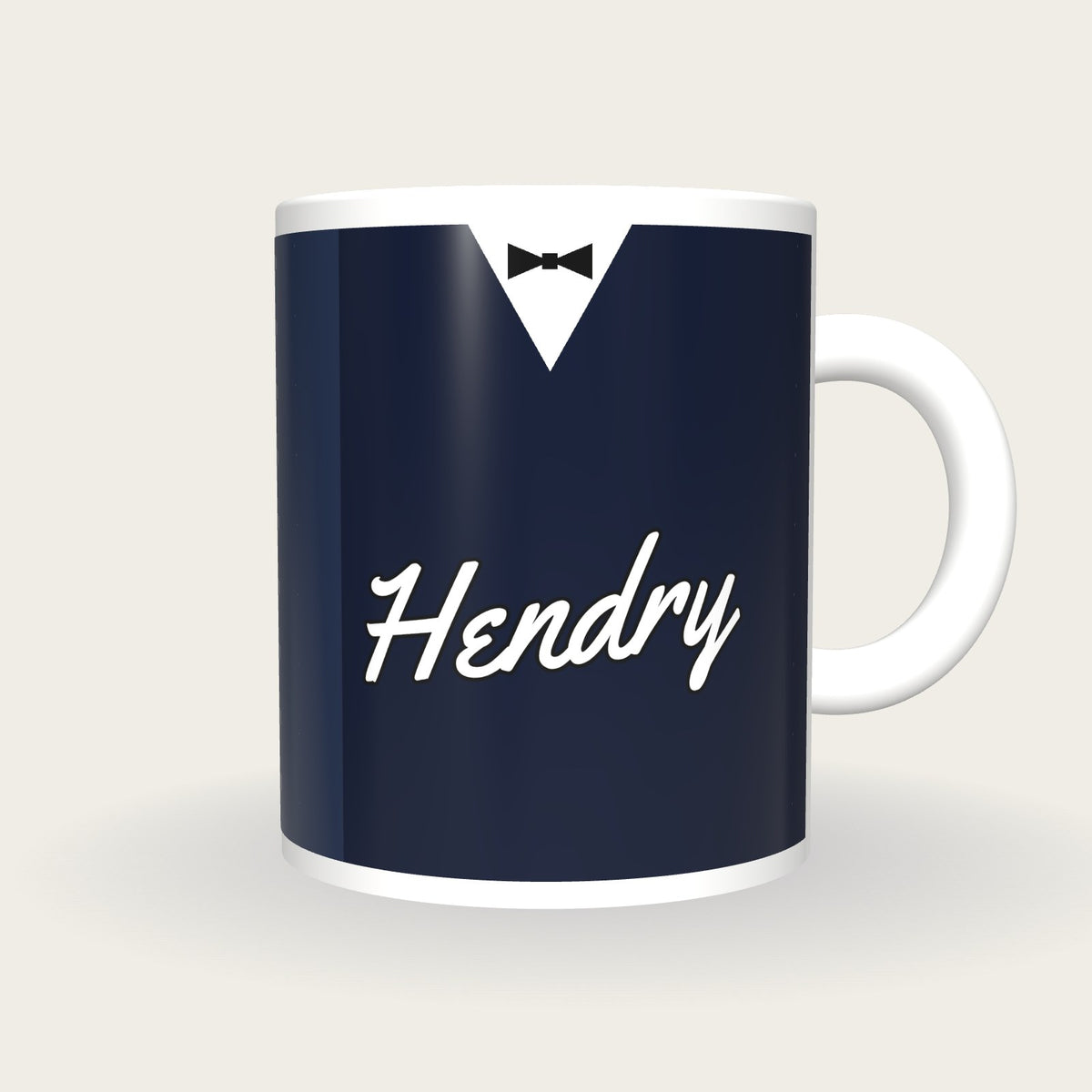 Personalised Navy Snooker Waistcoat Mug, front