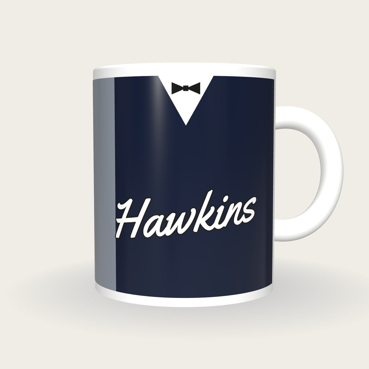 Personalised Navy and Silver Snooker Waistcoat Mug, front