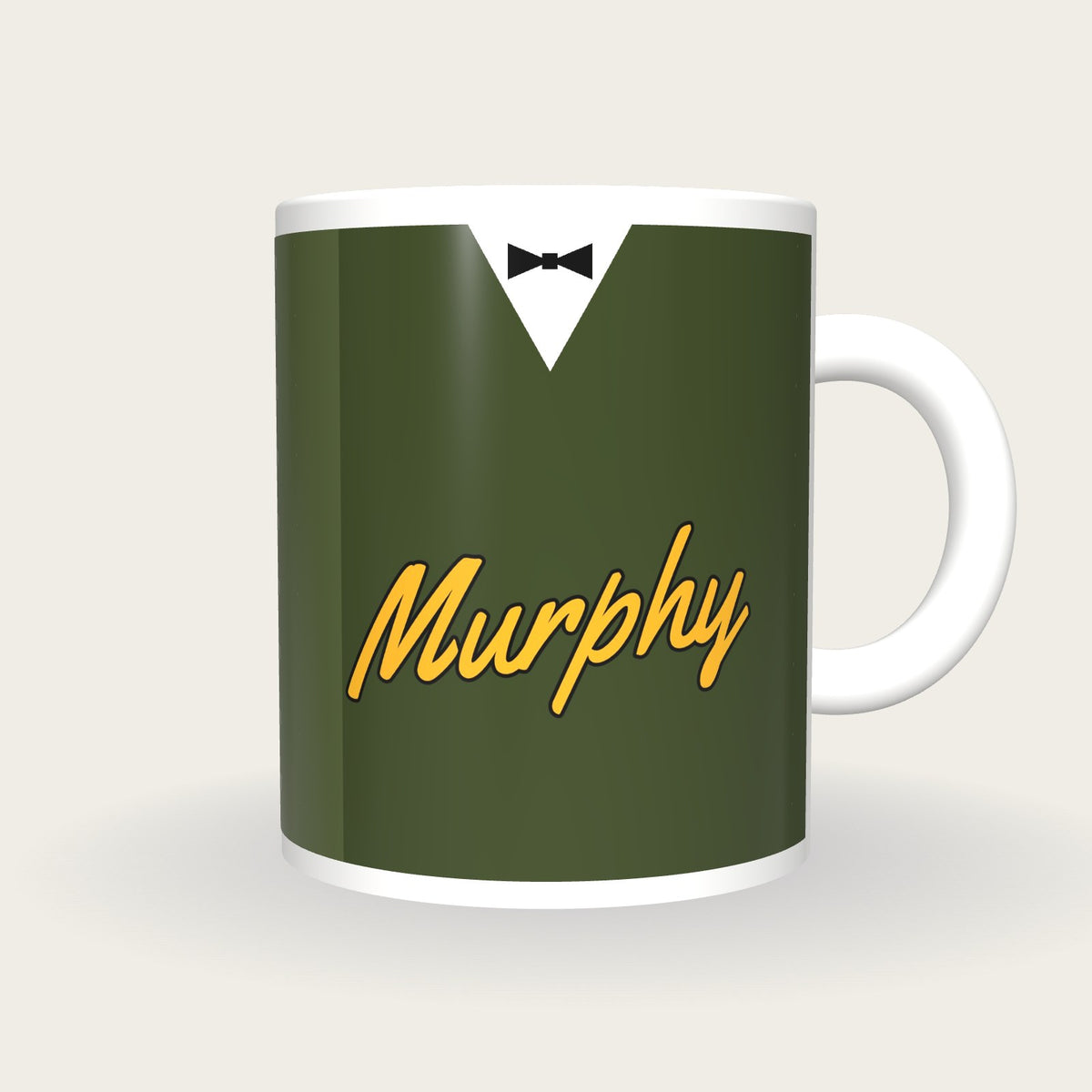 Personalised Olive Snooker Waistcoat Mug, front