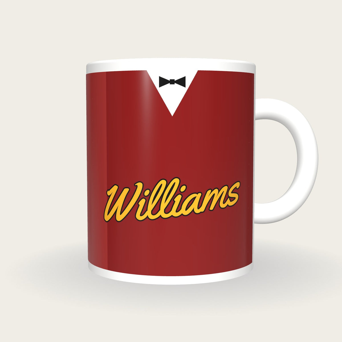 Personalised Red Snooker Waistcoat Mug, front