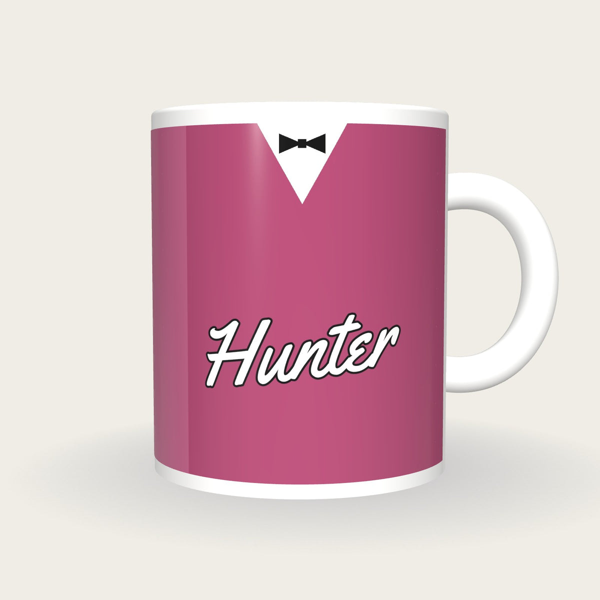 Personalised Rose Pink Snooker Waistcoat Mug, front