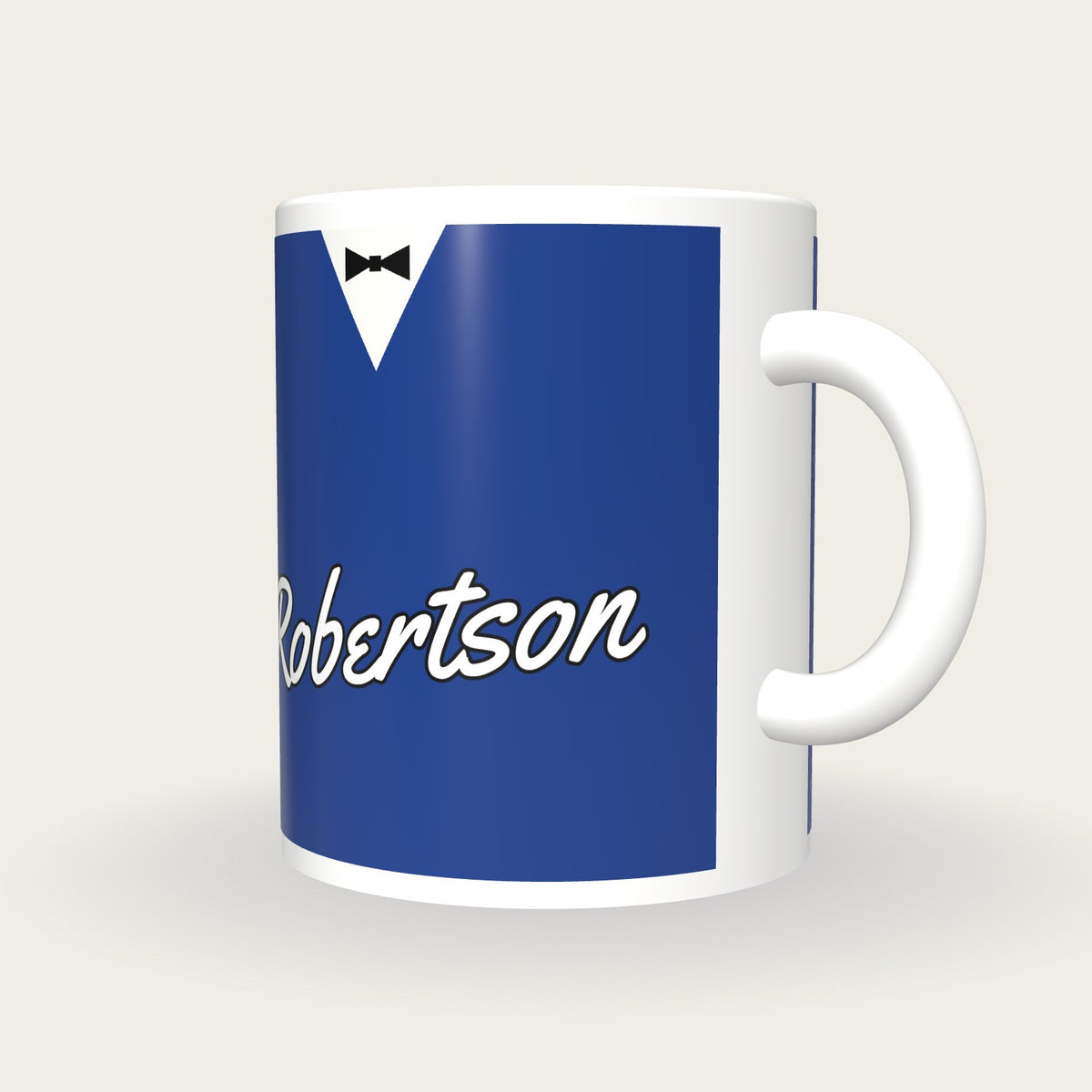 Personalised Royal Blue Snooker Waistcoat Mug, three-quarter view