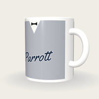 Personalised Silver Snooker Waistcoat Mug, three-quarter view