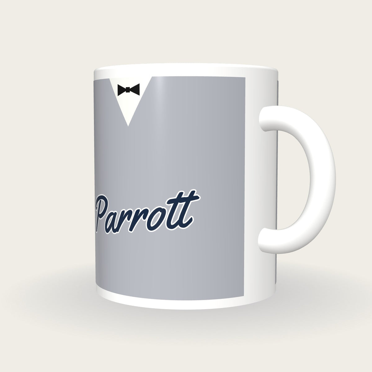 Personalised Silver Snooker Waistcoat Mug, three-quarter view