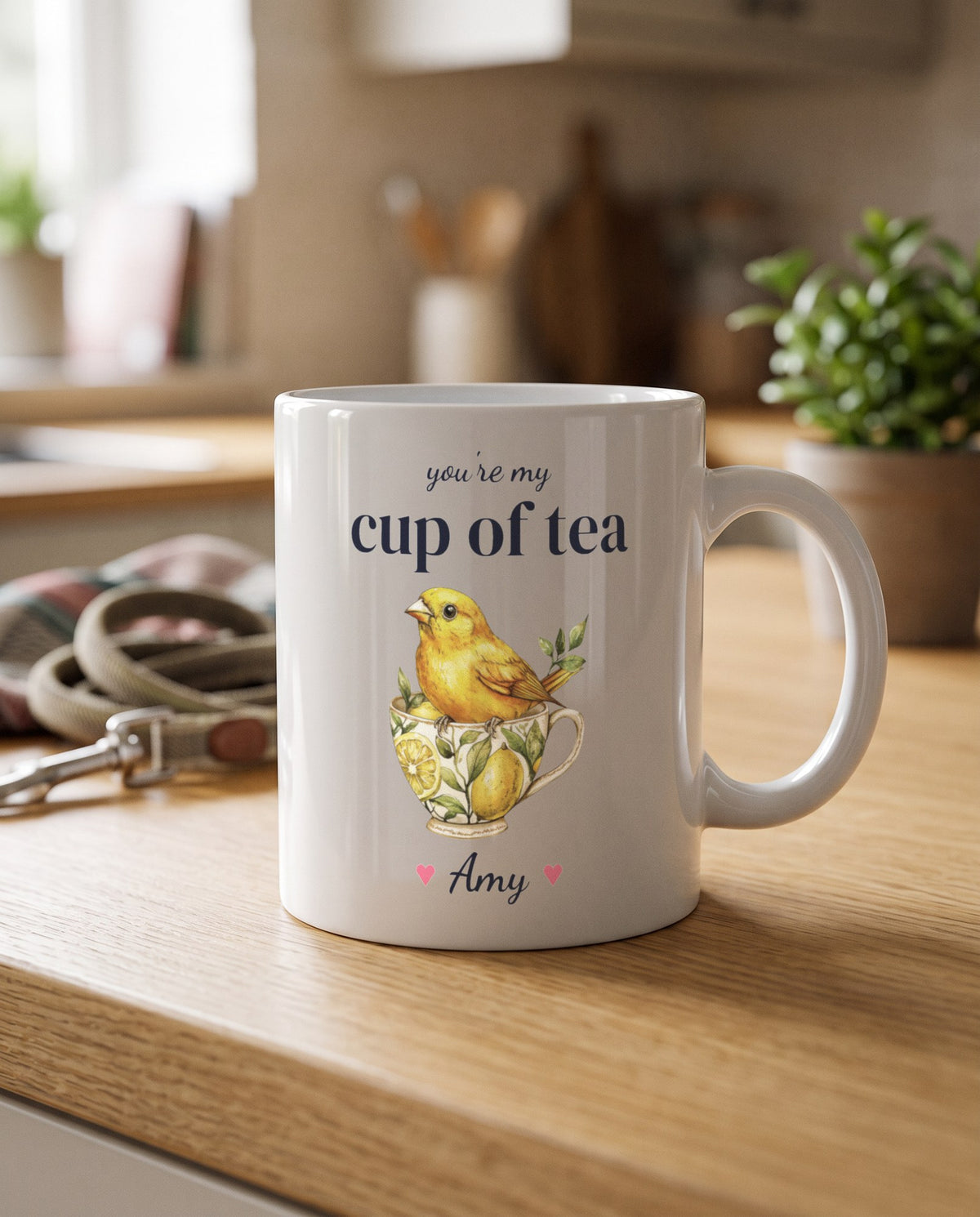 Lifestyle: Personalised Canary Teacup Mug, You're My Cup Of Tea