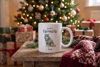 Lifestyle: Personalised Christmas Jumper Wolf Mug, Santa's Favourite