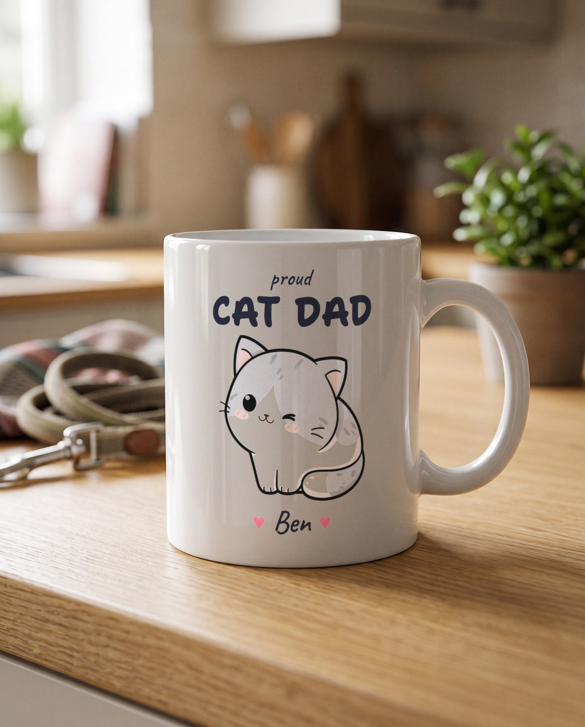 Lifestyle: Personalised Kawaii Cat Mug, Cat Dad