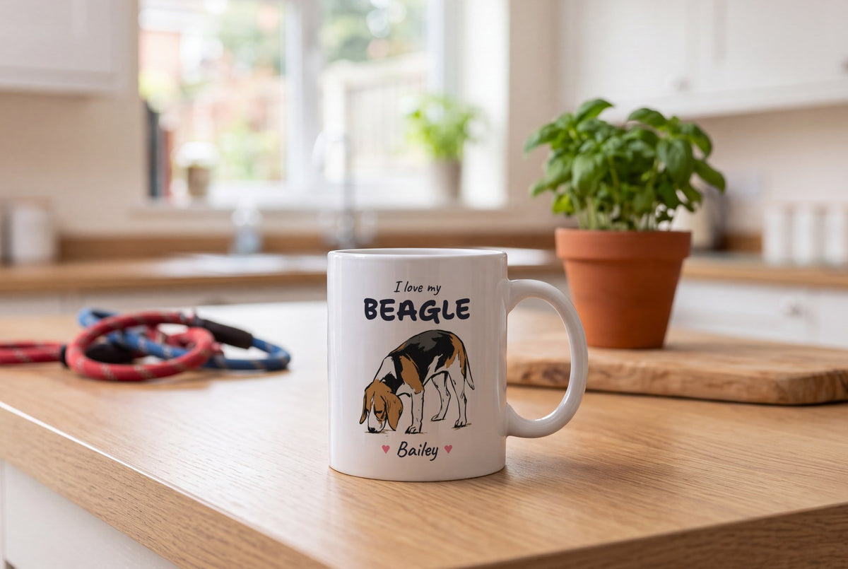Lifestyle: Personalised I Love My Beagle Mug