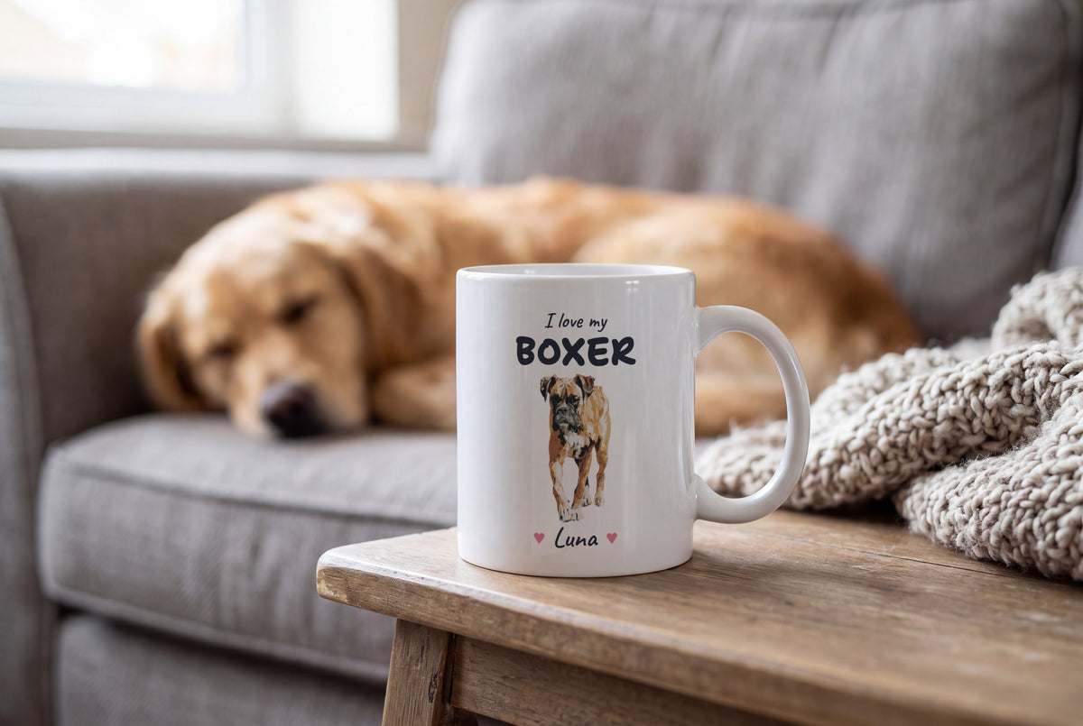 Lifestyle: Personalised I Love My Boxer Mug