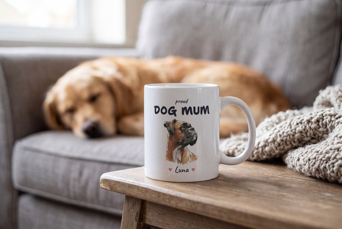 Lifestyle: Personalised Boxer Dog Mum Mug