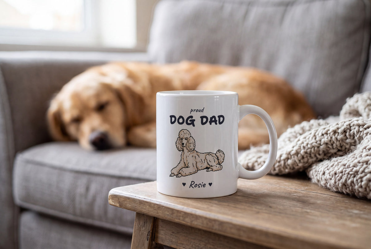 Lifestyle: Personalised Poodle Dog Dad Mug