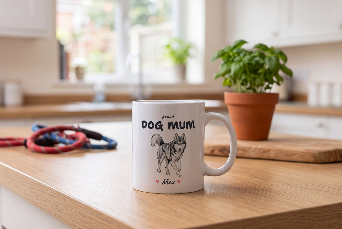 Lifestyle: Personalised Husky Dog Mum Mug