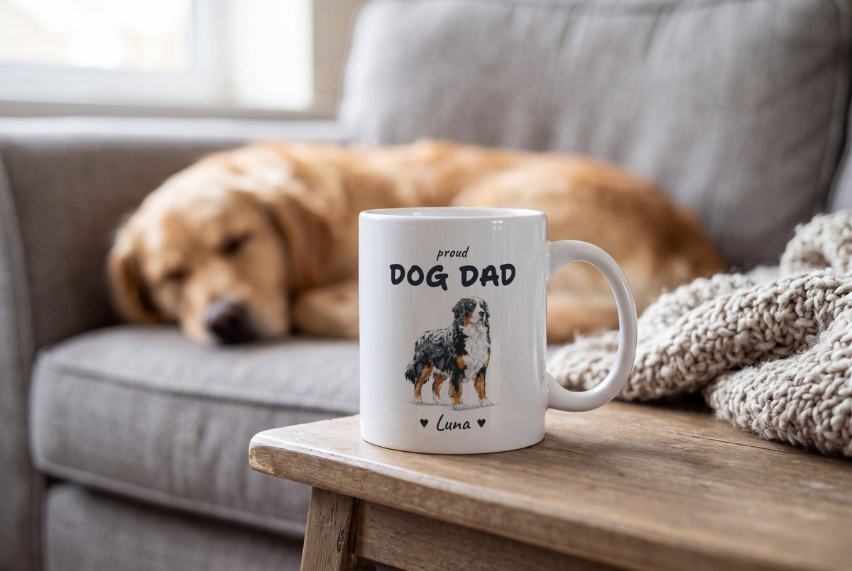 Lifestyle: Personalised Bernese Mountain Dog Dad Mug