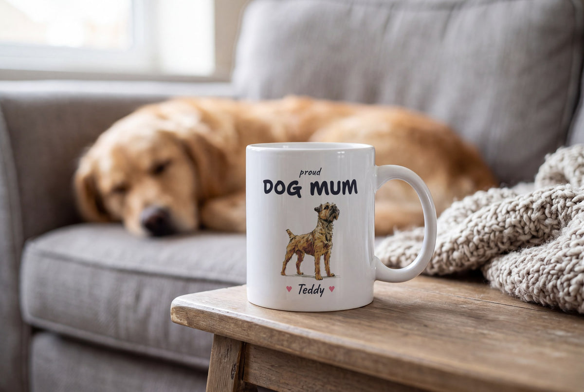 Lifestyle: Personalised Border Terrier Dog Mum Mug