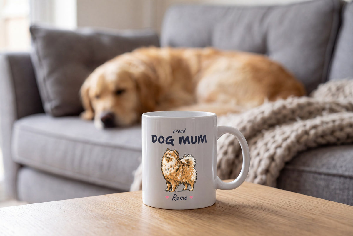 Lifestyle: Personalised Pomeranian Dog Mum Mug
