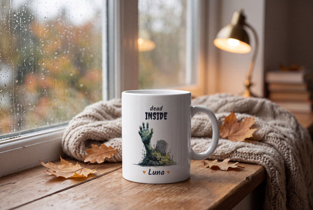 Lifestyle: Personalised Zombie Hand Mug, Dead Inside