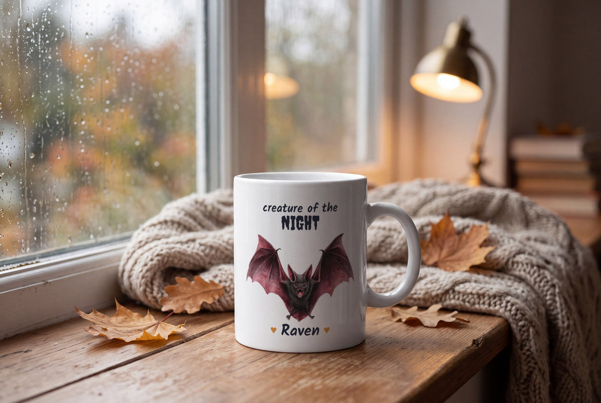 Lifestyle: Personalised Vampire Bat Mug, Creature Of The Night