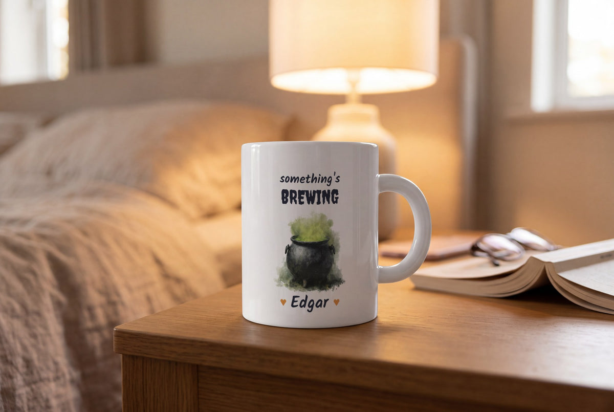 Lifestyle: Personalised Witches Cauldron Mug, Something's Brewing