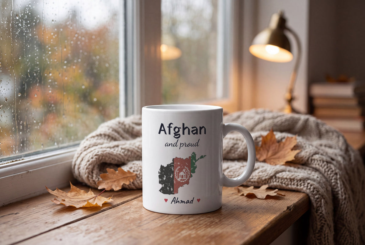 Lifestyle: Personalised Afghanistan Map Mug, Afghan And Proud