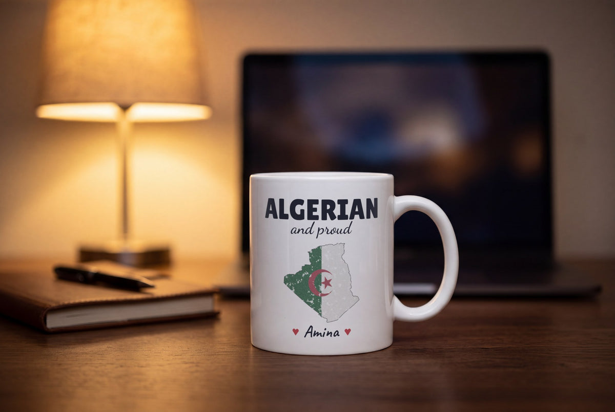 Lifestyle: Personalised Algeria Map Mug, Algerian And Proud