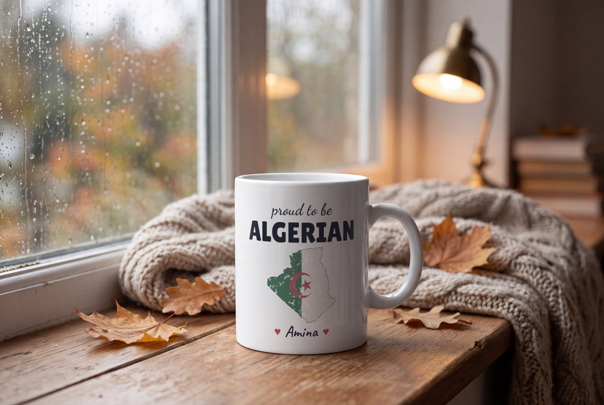 Lifestyle: Personalised Algeria Map Mug, Proud To Be Algerian
