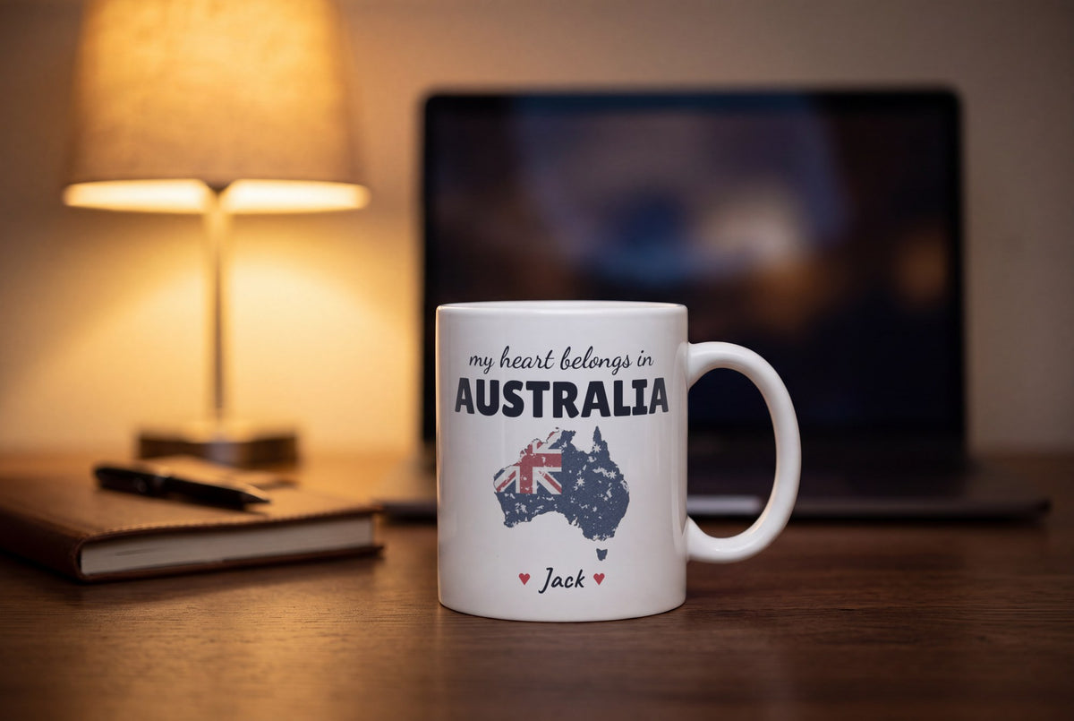 Lifestyle: Personalised Australia Map Mug, My Heart Belongs In Australia