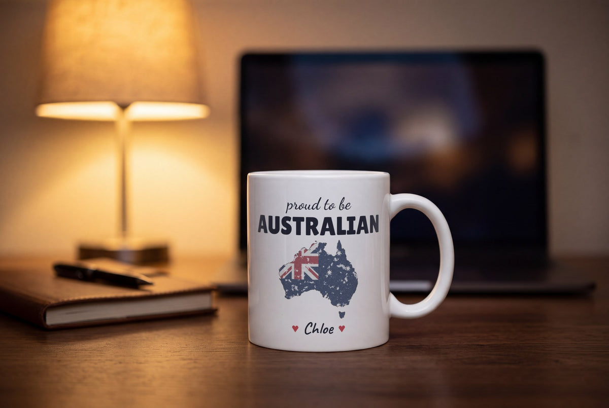 Lifestyle: Personalised Australia Map Mug, Proud To Be Australian