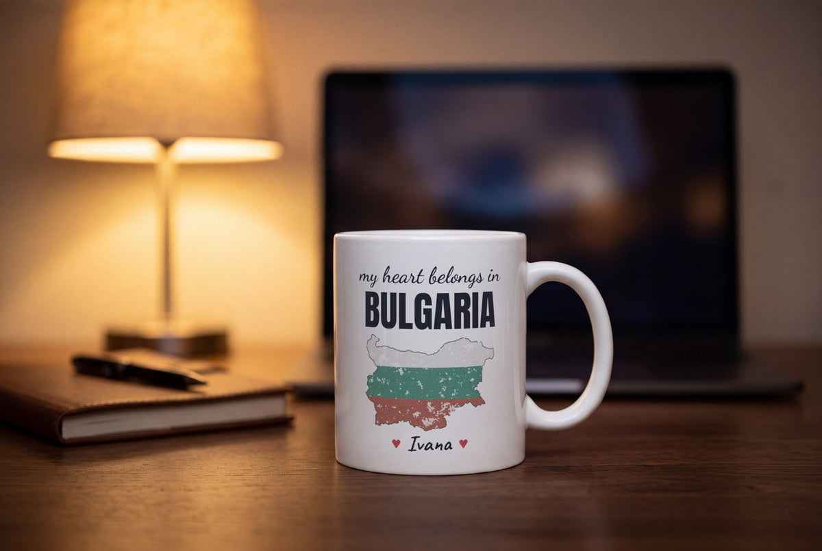 Lifestyle: Personalised Bulgaria Map Mug, My Heart Belongs In Bulgaria