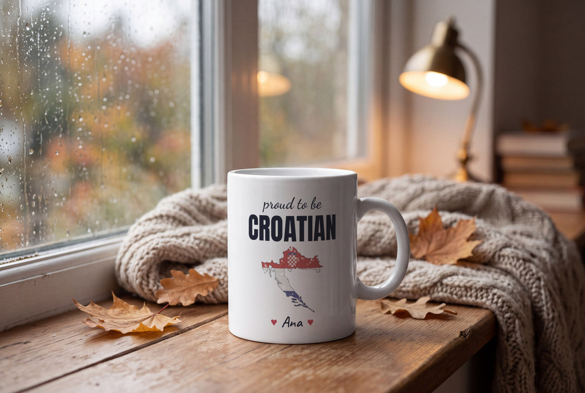 Lifestyle: Personalised Croatia Map Mug, Proud To Be Croatian