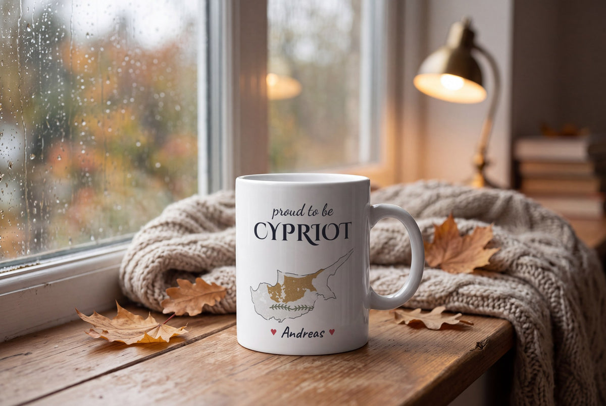 Lifestyle: Personalised Cyprus Map Mug, Proud To Be Cypriot
