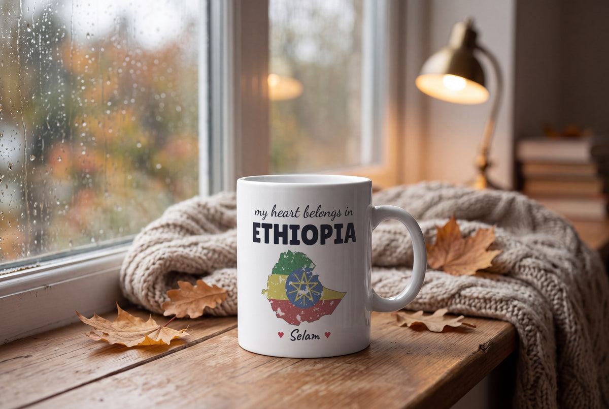 Lifestyle: Personalised Ethiopia Map Mug, My Heart Belongs In Ethiopia