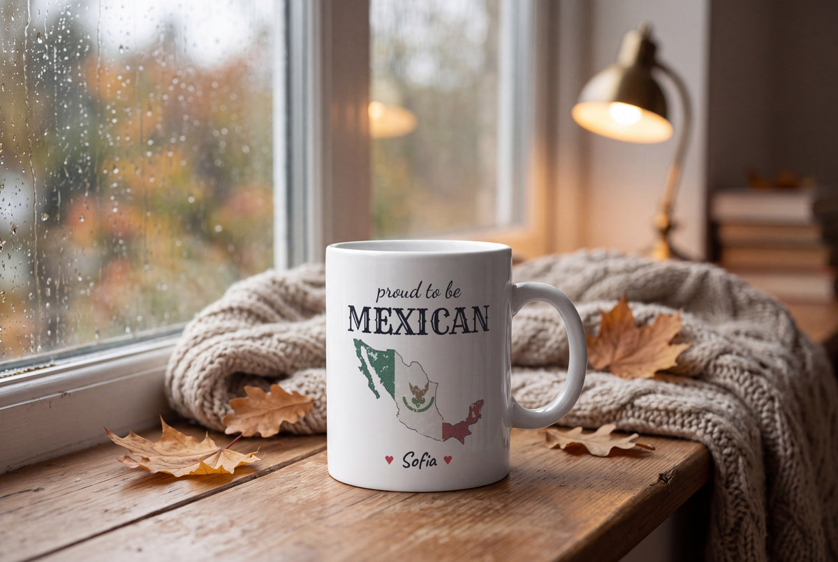 Lifestyle: Personalised Mexico Map Mug, Proud To Be Mexican