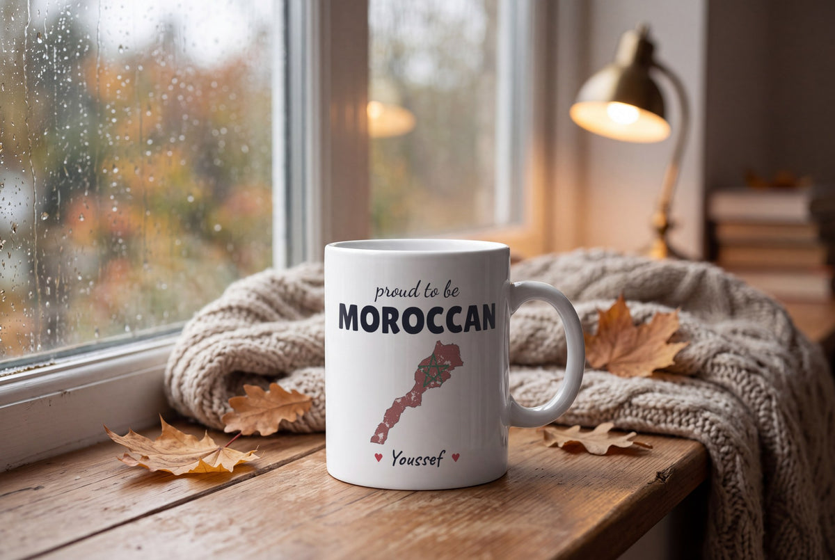 Lifestyle: Personalised Morocco Map Mug, Proud To Be Moroccan