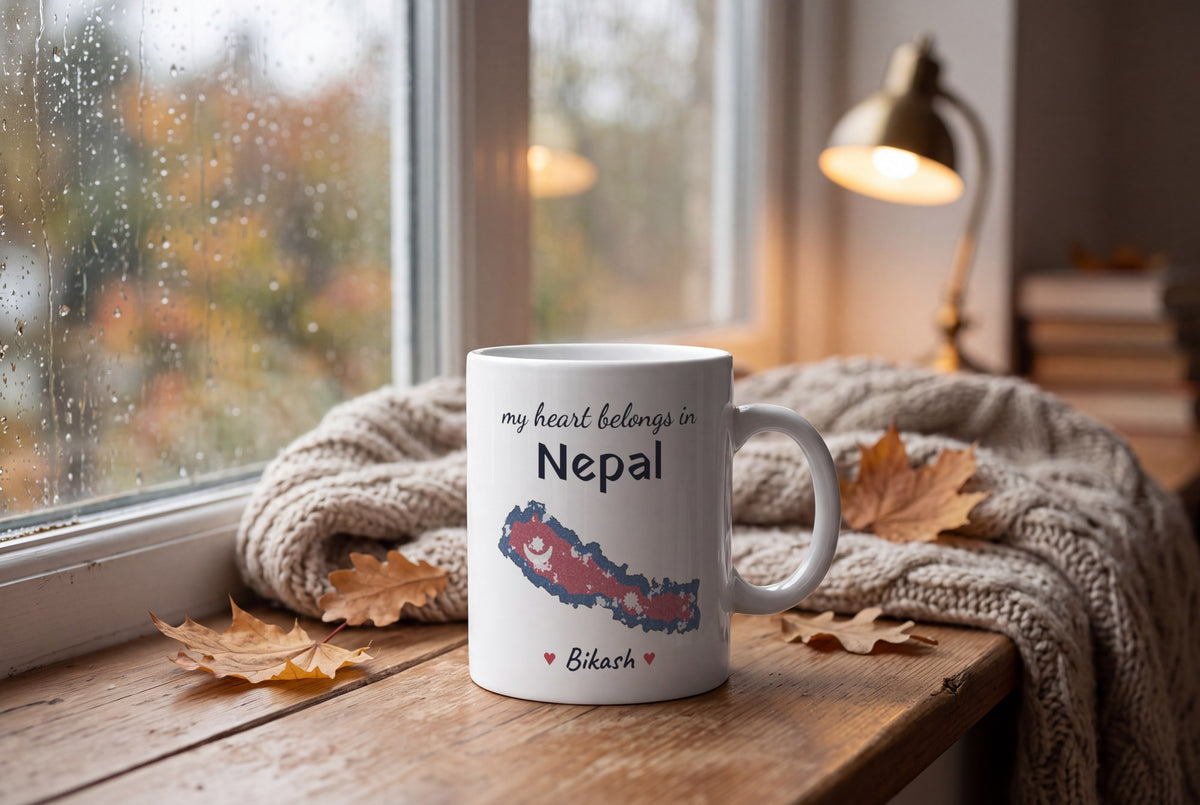 Lifestyle: Personalised Nepal Map Mug, My Heart Belongs In Nepal