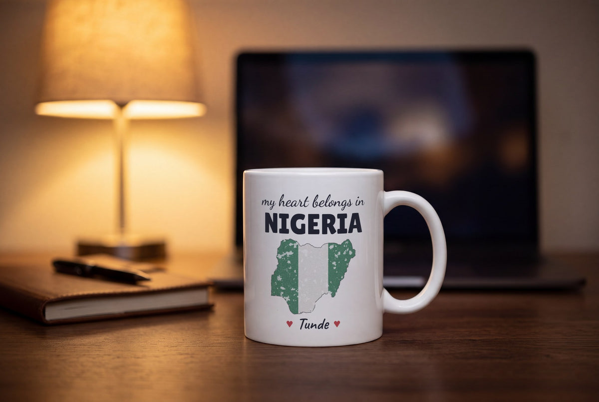 Lifestyle: Personalised Nigeria Map Mug, My Heart Belongs In Nigeria