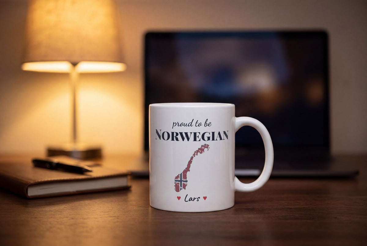Lifestyle: Personalised Norway Map Mug, Proud To Be Norwegian