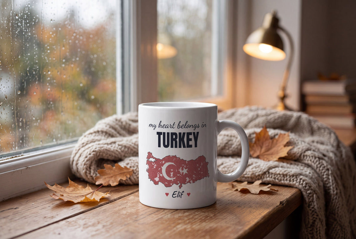 Lifestyle: Personalised Turkey Map Mug, My Heart Belongs In Turkey
