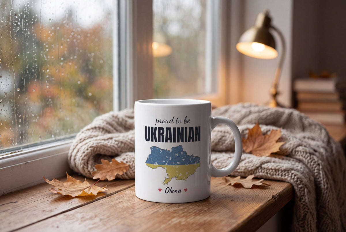 Lifestyle: Personalised Ukraine Map Mug, Proud To Be Ukrainian